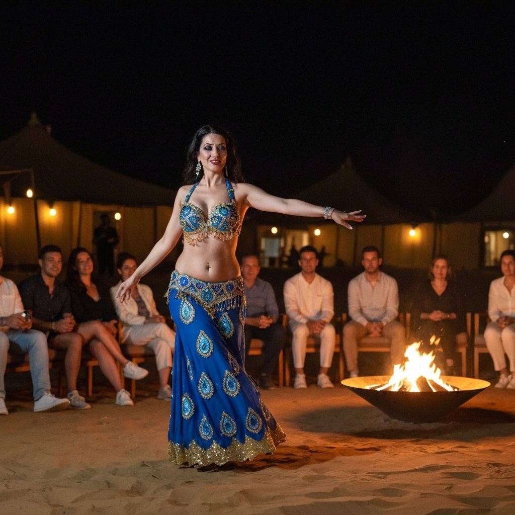 Belly dance performance at best Dubai desert safari camp