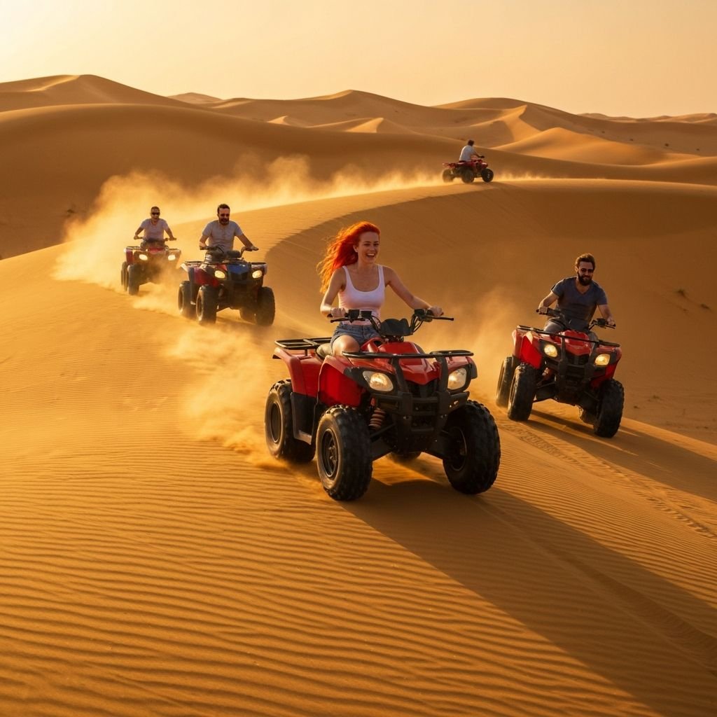 Quad biking adventure best Dubai desert safari dune bashing